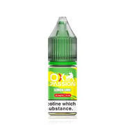 A 10ml bottle of OXVA Ox Passion Nic Salt E-Liquid with Lemon Lime flavor. The bottle is green with a white label displaying the product name and nicotine strength.