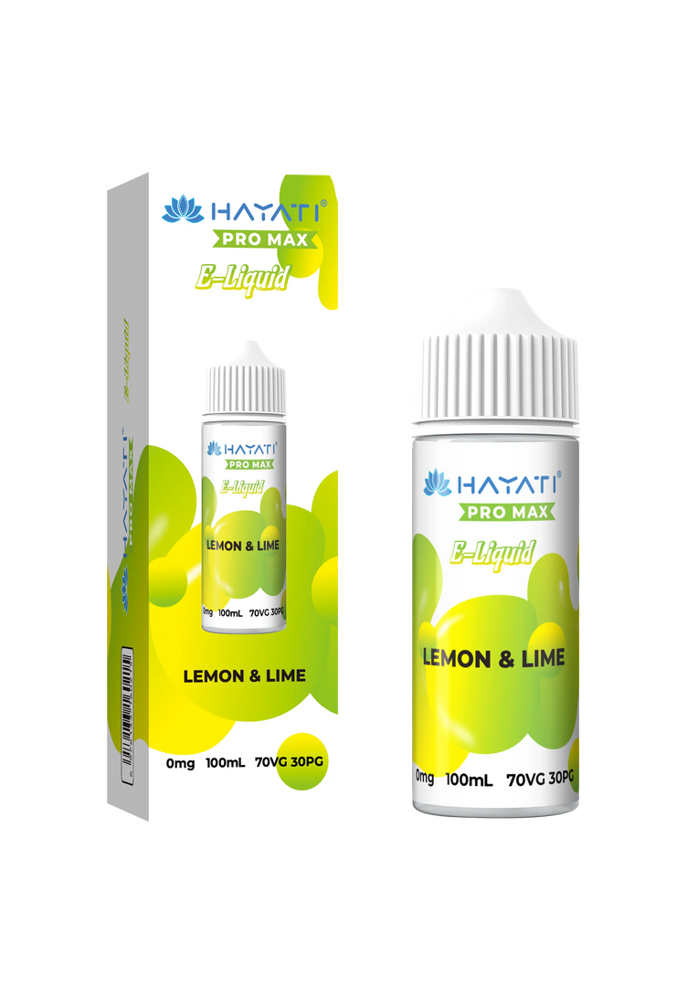 Lemon Lime Hayati Pro Max E-Liquid 100ml – no nicotine vape juice with rich flavor and smooth 70/30 VG PG blend