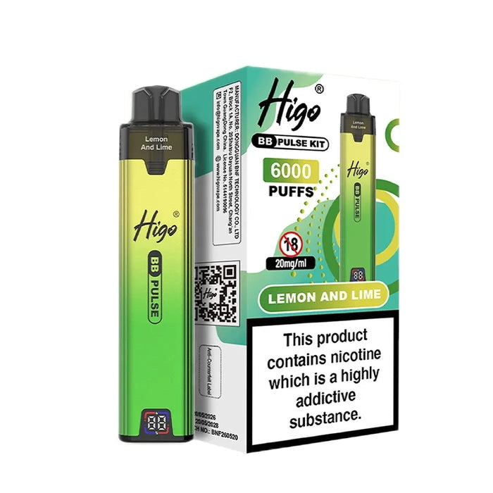 Higo BB Pulse 6000 Lemon and Lime Prefilled Pod Kit