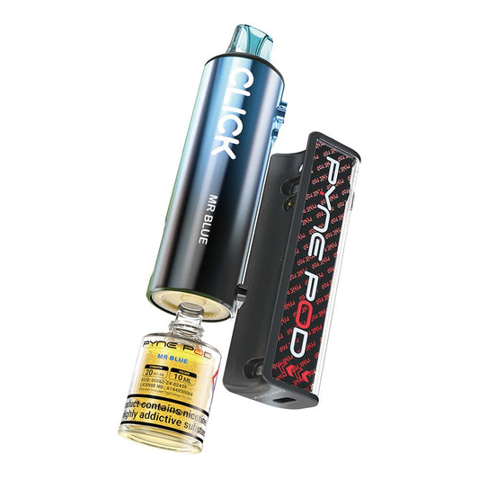 Pyne 50K Prefilled Pod in Mr Blue flavor – sleek, high-capacity prefilled pod with up to 50,000 puffs.