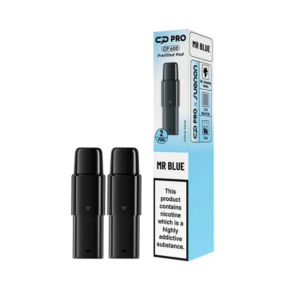Mr Blue Suonon CP Pro 600 Prefilled Pods providing rich flavour and smooth vaping