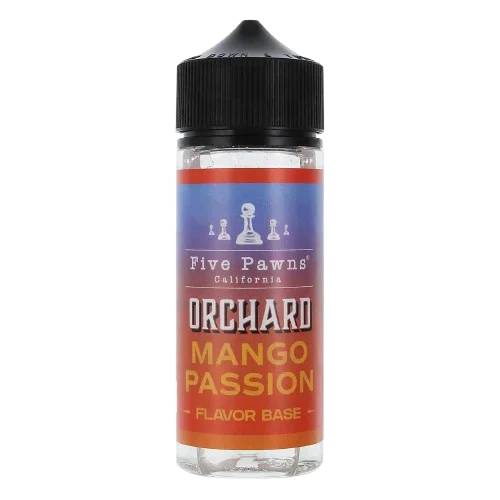 Five Pawns 100ml E-Liquid Mango Passion – premium handcrafted vape juice with complex flavors and smooth 50/50 VG PG blend