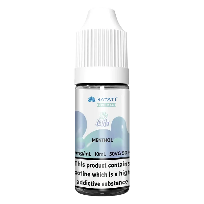 Hayati Pro Max Menthol Nic Salt vape juice, delivering smooth nicotine satisfaction and a refreshing vape experience.