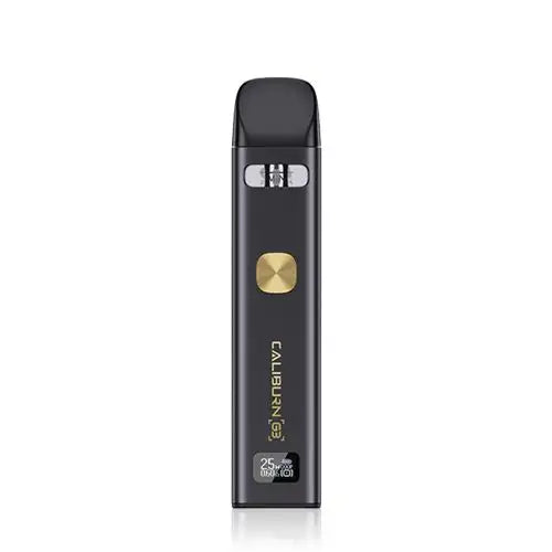 UWELL Caliburn G3 Pod System Kit in Midnight Gold – streamlined and powerful pod vape with a OLED display, adjustable wattage, and Pro-FOCS flavor technology for enhanced vaping performance.