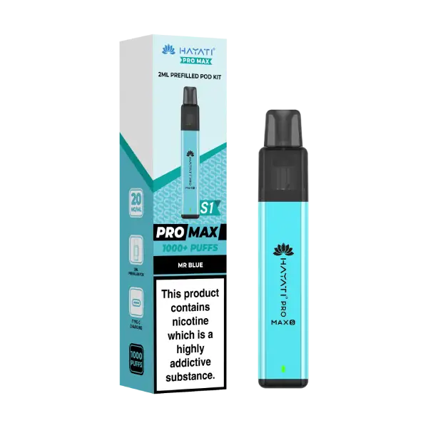 Mr Blue Hayati Pro Max S1 Prefilled Pod Kit designed for convenient vaping and long-lasting performance