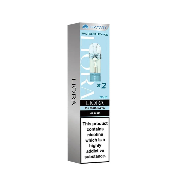Experience smooth, long-lasting flavor with the Hayati Liora Prefilled Pod in Mr Blue