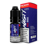 Nasty Podmate Red Range Nic Salt Vape Juice – sleek 10 ml bottle featuring a bold red fruit blend with smooth nicotine salts, designed with an easy-fill dropper for pod-system compatibility.