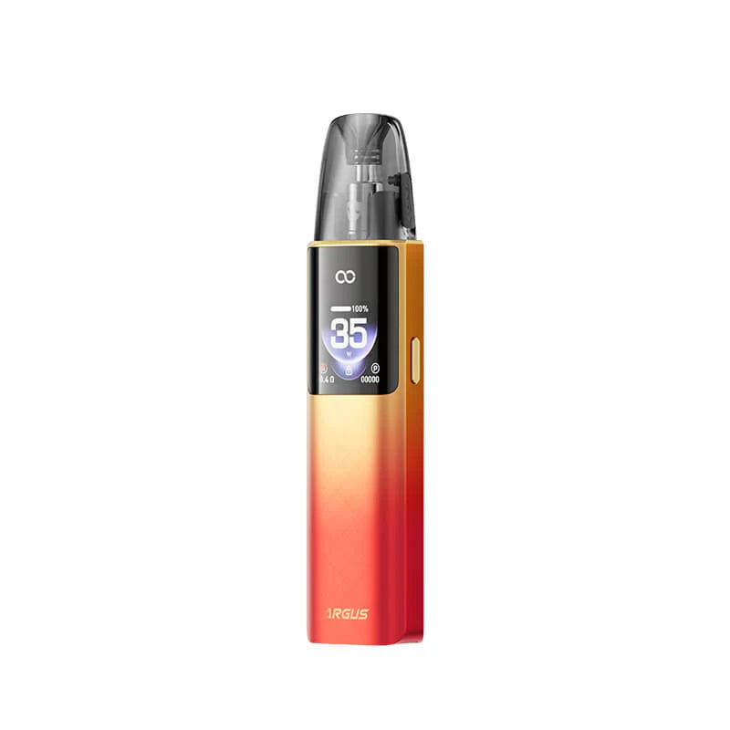 Voopoo Argus G4 Pod Device in Orange colorway with inhale activation feature.