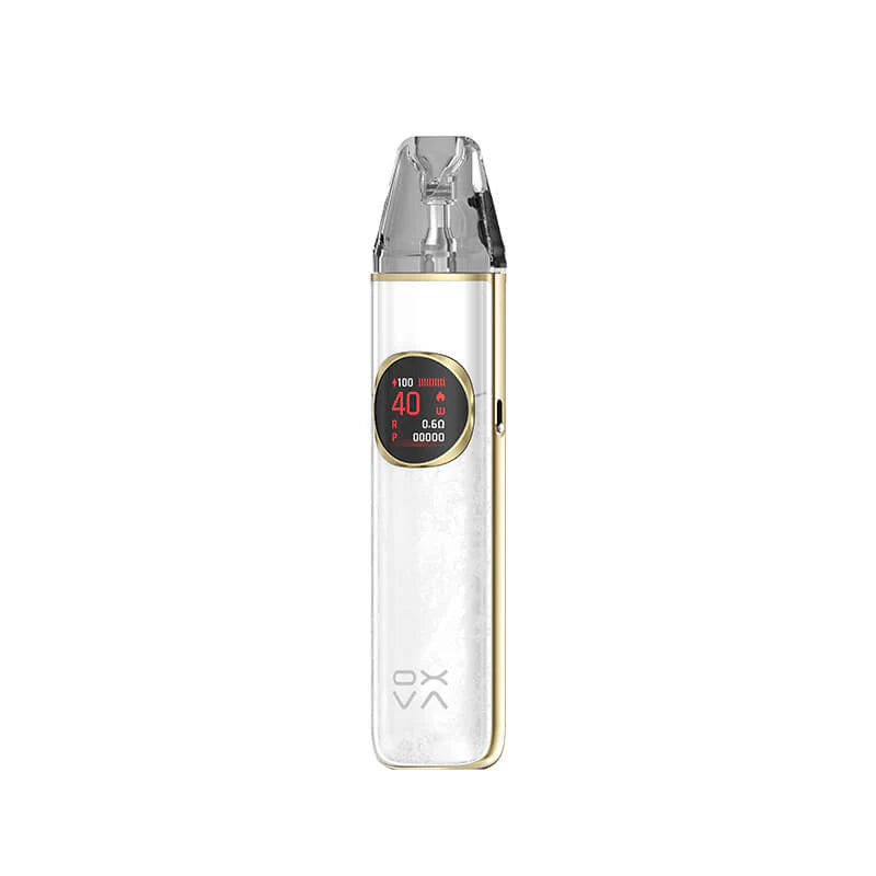 OXVA Nexlim 2 Pod Vape Kit in Pearly White Color with 2000mAh battery, 40W adjustable output, dual mesh pods, 0.85-inch colour screen, and USB-C fast charging available at Ecosmok.