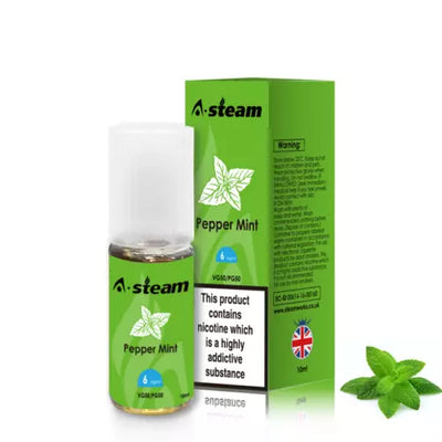 Pepper Mint A-Steam 10ml Premium Vape Juice - Pack of 10 Bottles