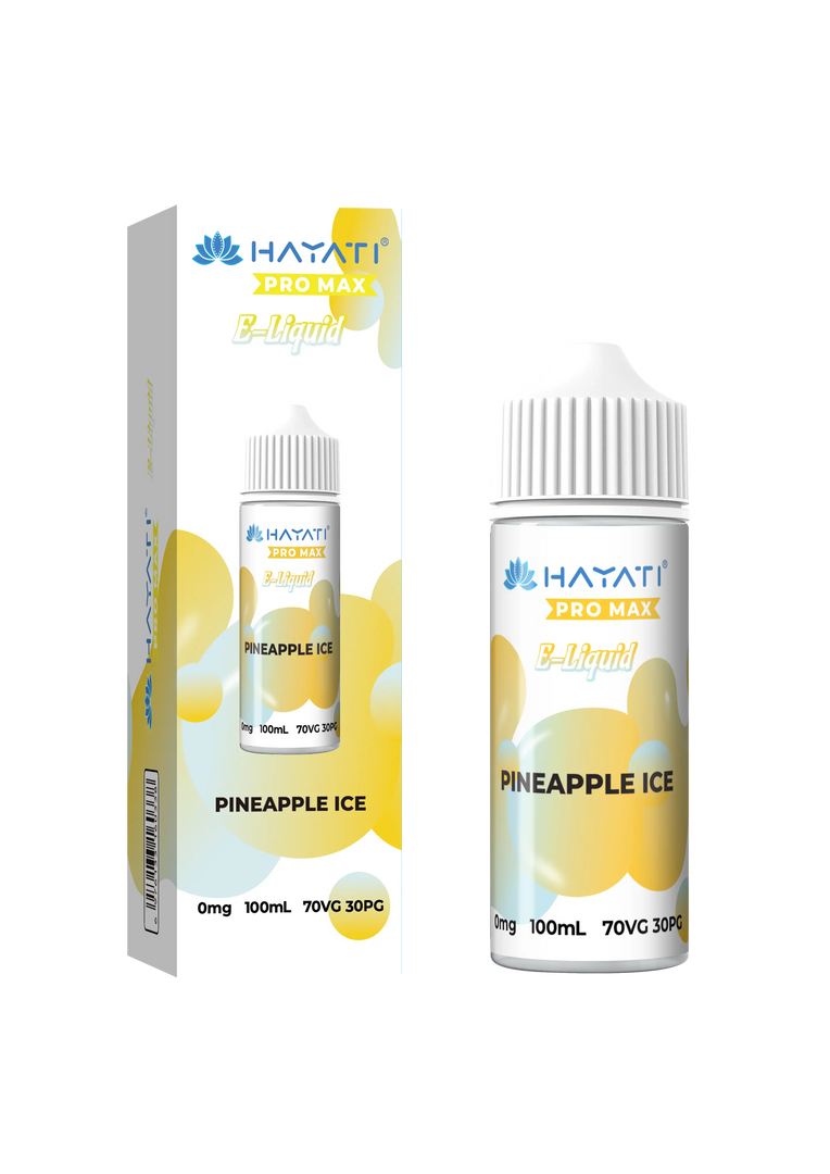 Pineapple Ice Hayati Pro Max E-Liquid 100ml – no nicotine vape juice with rich flavor and smooth 70/30 VG PG blend
