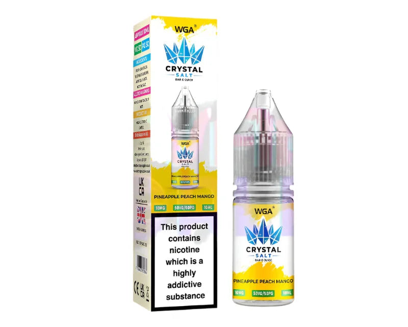 Pineapple Peach Mango WGA Crystal Salt Bar 10ml nic salt e-juice bottle for smooth MTL vaping