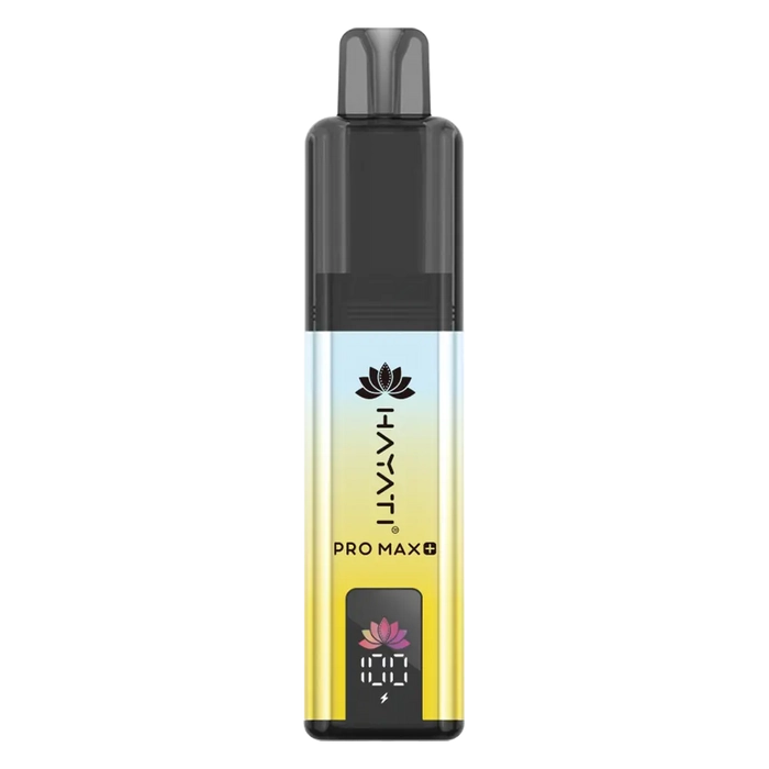 Hayati Pro Max 6000+ Prefilled Pod Kit in Pineapple Ice Flavor, featuring a convenient prefilled pod design and up to 6000 puffs for a satisfying vaping experience.