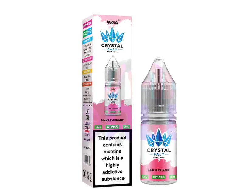 Pink Lemonade WGA Crystal Salt Bar 10ml nic salt e-juice bottle for smooth MTL vaping