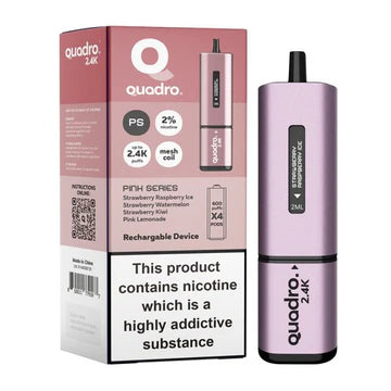 Pink Series Quadro 2.4k Disposable Vape: Big Puffs, 2400mAh, 20mg