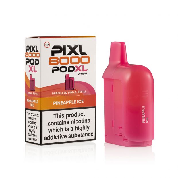 PIXL 8K Prefilled Pods in Pineapple Ice flavor – compact vape device with up to 8,000 puffs.