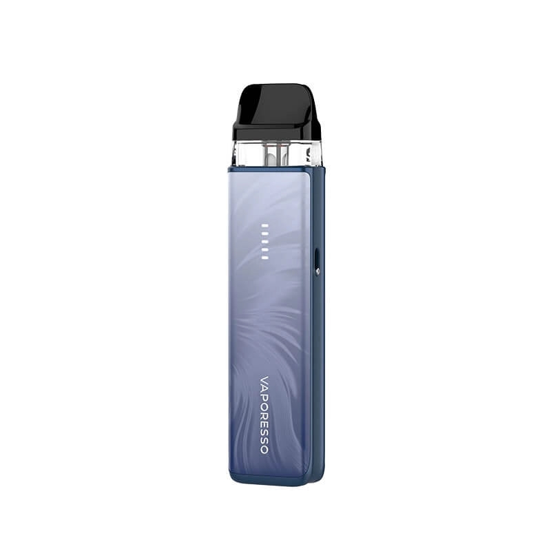 Vaporesso XROS 6 Mini Pod Vape Kit in Plume Blue – compact refillable pod device with 1600mAh battery, adjustable airflow, and sleek aluminium design.
