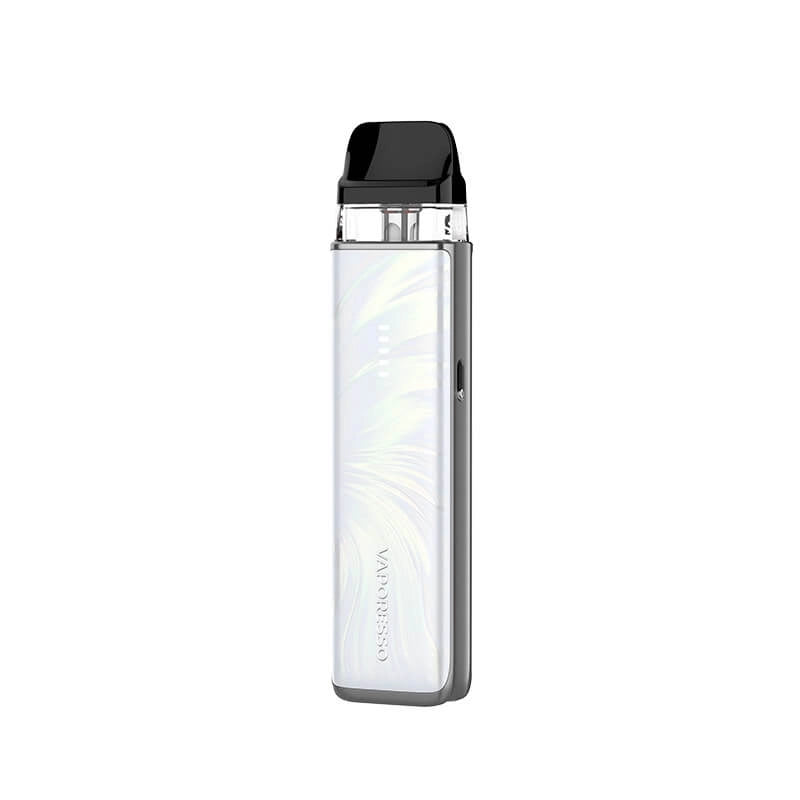 Vaporesso XROS 6 Mini Pod Vape Kit in Plume White – compact refillable pod device with 1600mAh battery, adjustable airflow, and sleek aluminium design.