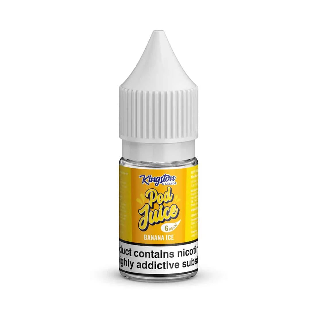 Banana Ice Kingston Pod Juice Nic Salts 10ml – smooth nicotine salt e-liquid available in multiple flavour options