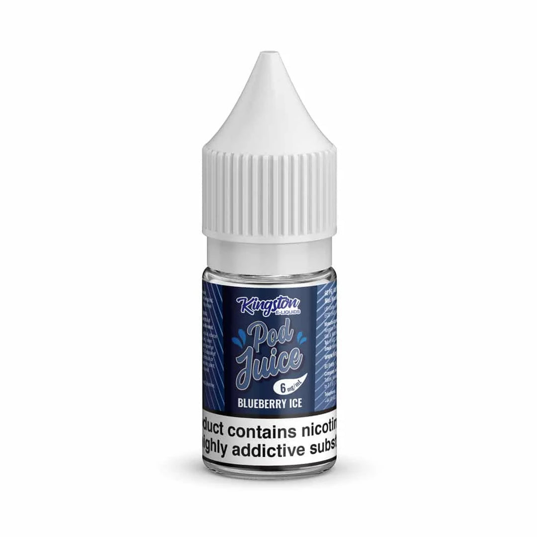 Blueberry Ice Kingston Pod Juice Nic Salts 10ml – smooth nicotine salt e-liquid available in multiple flavour options