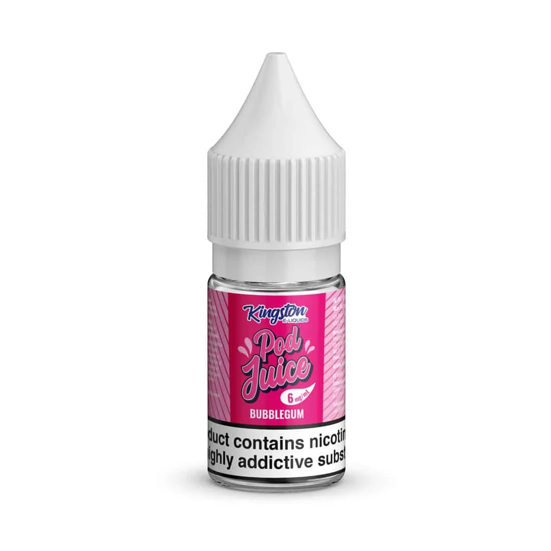 Bubblegum Kingston Pod Juice Nic Salts 10ml – smooth nicotine salt e-liquid available in multiple flavour options