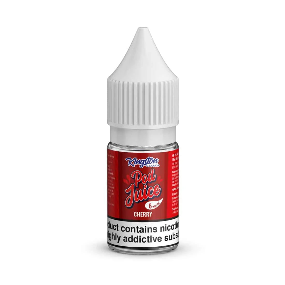 Cherry Kingston Pod Juice Nic Salts 10ml – smooth nicotine salt e-liquid available in multiple flavour options