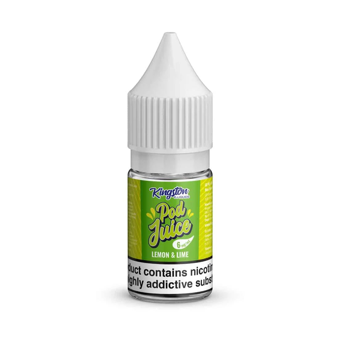 Lemon & Lime Kingston Pod Juice Nic Salts 10ml – smooth nicotine salt e-liquid available in multiple flavour options