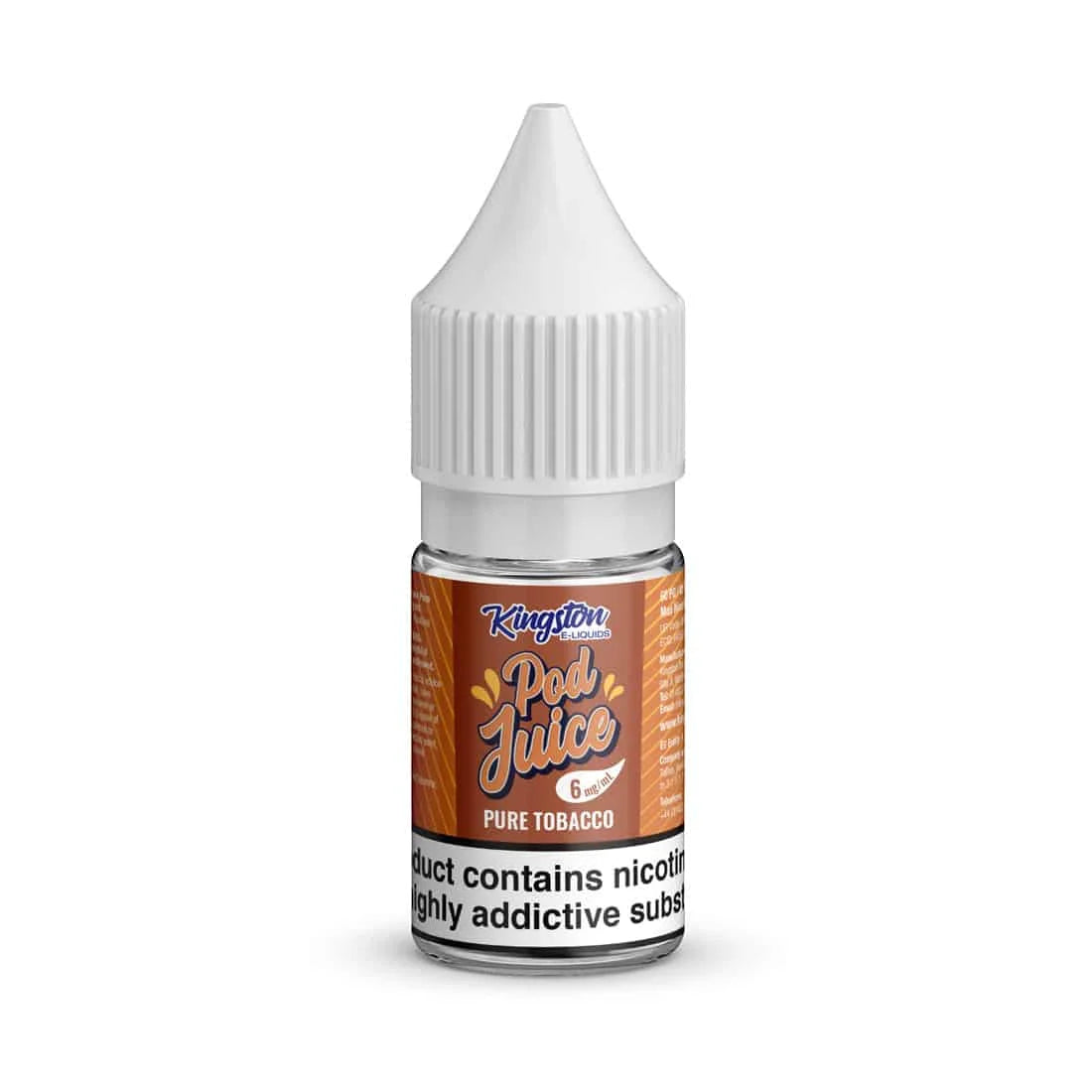 Pure Tobacco Kingston Pod Juice Nic Salts 10ml – smooth nicotine salt e-liquid available in multiple flavour options