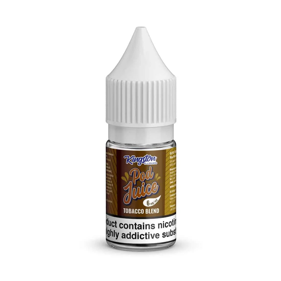 Tobacco Blend Kingston Pod Juice Nic Salts 10ml – smooth nicotine salt e-liquid available in multiple flavour options