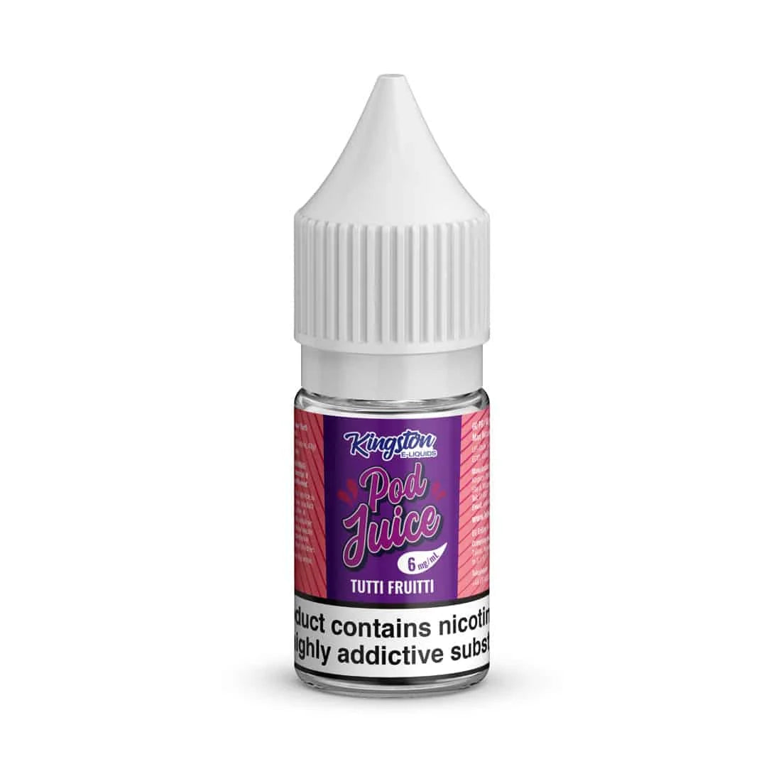 Tutti Fruitti Kingston Pod Juice Nic Salts 10ml – smooth nicotine salt e-liquid available in multiple flavour options