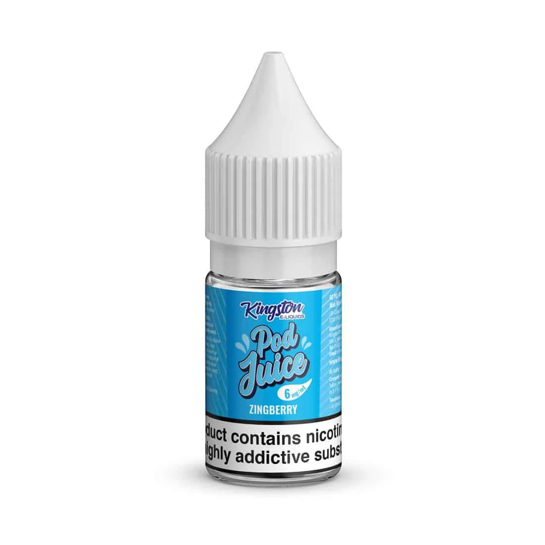 Zingberry Kingston Pod Juice Nic Salts 10ml – smooth nicotine salt e-liquid available in multiple flavour options