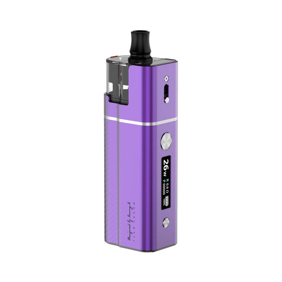 Oreco Comet Pro Pod Kit in Purple featuring a 2300mAh battery, adjustable 5W to 30W output, and a refillable 2ml pod with top airflow design.
