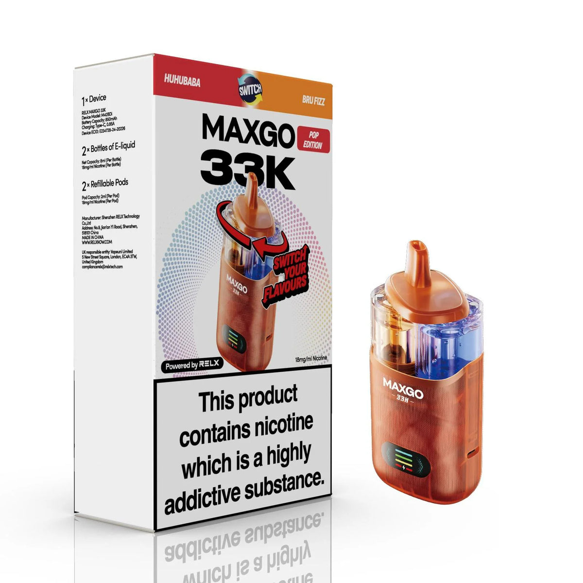 RELX MaxGo Combo 33K Prefilled Pod Kit