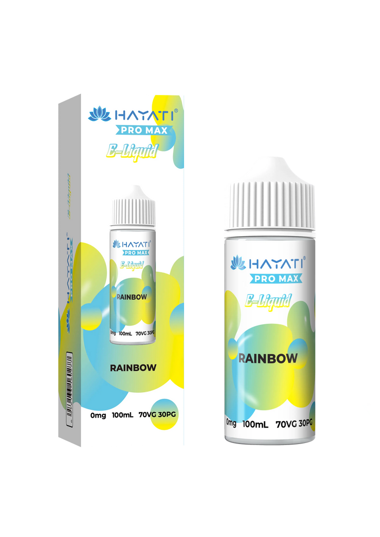 Rainbow Hayati Pro Max E-Liquid 100ml – no nicotine vape juice with rich flavor and smooth 50/50 VG PG blend