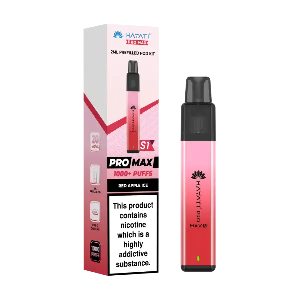 Red Apple Ice Hayati Pro Max S1 Prefilled Pod Kit designed for convenient vaping and long-lasting performance