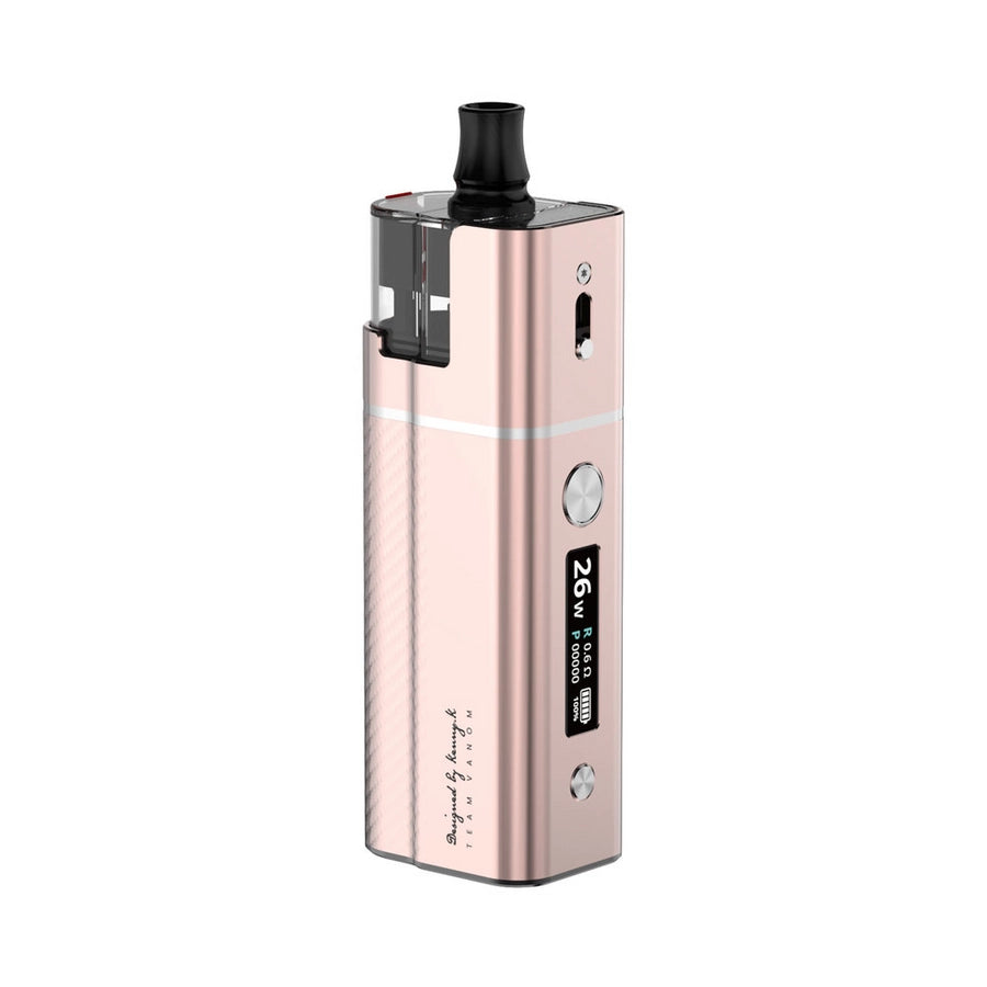 Oreco Comet Pro Pod Kit in Rose Gold featuring a 2300mAh battery, adjustable 5W to 30W output, and a refillable 2ml pod with top airflow design.