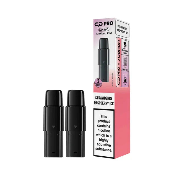Strawberry Raspberry Ice Suonon CP Pro 600 Prefilled Pods providing rich flavour and smooth vaping