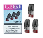 Elf Bar® Mate 500 P1 refillable empty pods, pack of 3 disposable vape cartridges, designed with a 2ml e‑liquid capacity for convenient refilling, compatible with the Elf Bar Mate 500 device to deliver smooth vapor and reliable performance.