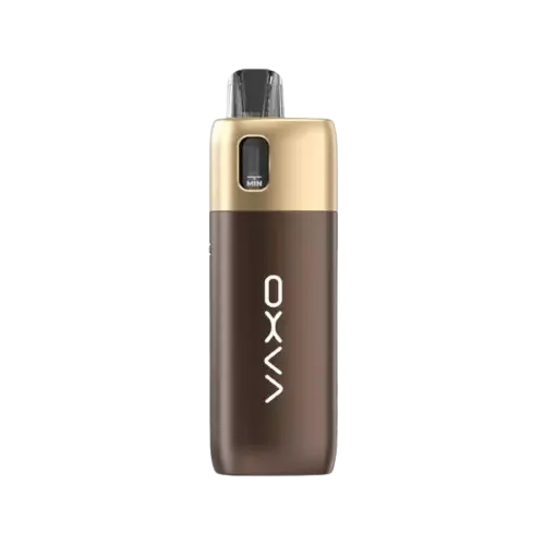 A Silky Brown OXVA ONEO 40W Pod Vape Kit with a 2ML tank and pods, displaying the device's front face which is mostly brown with the brand name 'OXVA' written on it.