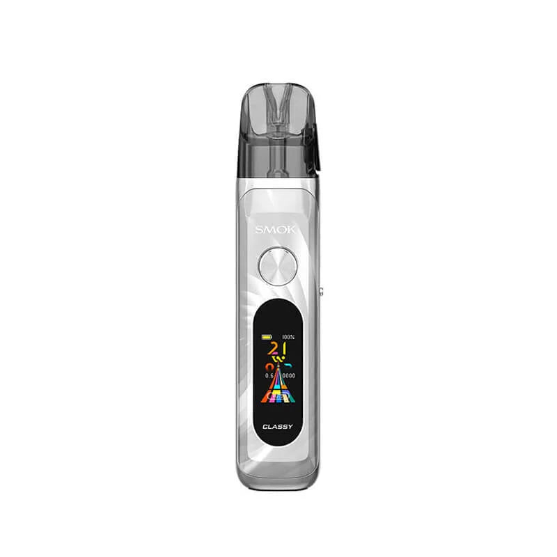 SMOK Novo Classy Silver White Pod Vape Kit designed for easy, portable mouth-to-lung vaping
