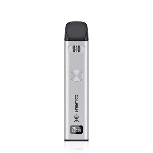 UWELL Caliburn G3 Pod System Kit in Silver – streamlined and powerful pod vape with a OLED display, adjustable wattage, and Pro-FOCS flavor technology for enhanced vaping performance.