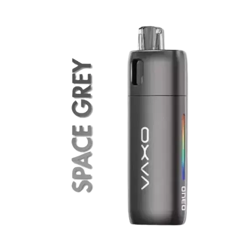 Space Grey OXVA ONEO 40W Pod Vape Kit with 1600mAh battery and 2ML tank, displayed alongside the brand name in a stylized font.
