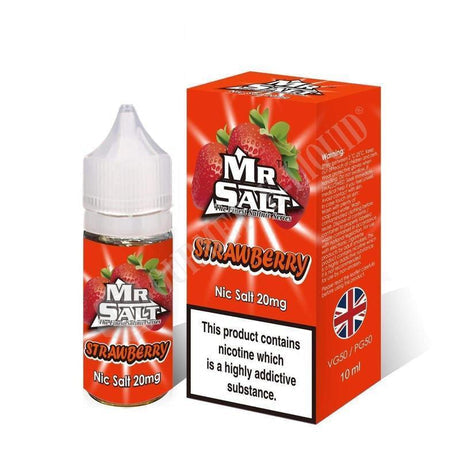 Mr Salt Strawberry Nic Salt E‑Liquid – sleek bottle of premium nicotine salt vape juice with a pure and smooth throat hit, ideal for pod systems.