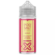 Pod Salt Nexus Strawberry Banana Rhubarb 100ml – fruity blend, 70VG/30PG, 0mg nicotine, ideal for sub-ohm vaping.