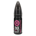 Load image into Gallery viewer, Bottle of Strawberry Raspberry Blueberry Riot Squad Punx Nic Salts with vibrant red‑blue packaging showcasing mixed berry illustrations, prominent ‘Punx’ logo, and nicotine strength options 5 mg, 10 mg, or 20 mg, crafted for use in nicotine salt vape devices.
