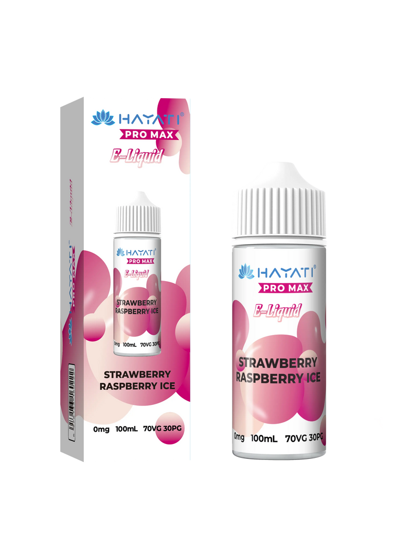 Strawberry Raspberry Ice Hayati Pro Max E-Liquid 100ml – no nicotine vape juice with rich flavor and smooth 70/30 VG PG blend
