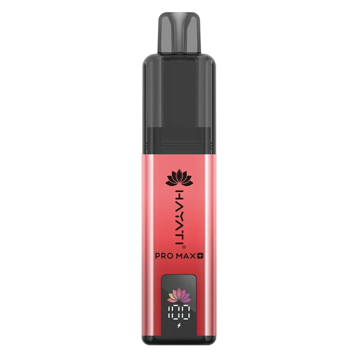 Hayati Pro Max 6000+ Prefilled Pod Kit in Strawberry Cherry Cranberry Flavor, featuring a convenient prefilled pod design and up to 6000 puffs for a satisfying vaping experience.