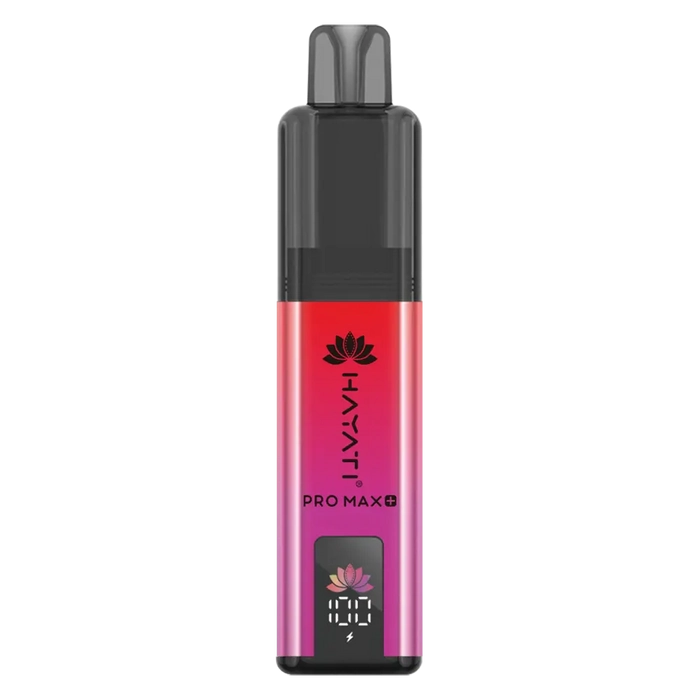Hayati Pro Max 6000+ Prefilled Pod Kit in Strawberry Raspberry Ice Flavor, featuring a convenient prefilled pod design and up to 6000 puffs for a satisfying vaping experience.