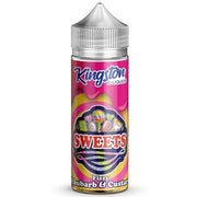 A bottle of Sweet - Fizz Rhubarb & Custard Kingston 100ml Nicotine Free 0mg E Liquid VAPE Juice with colorful labeling.