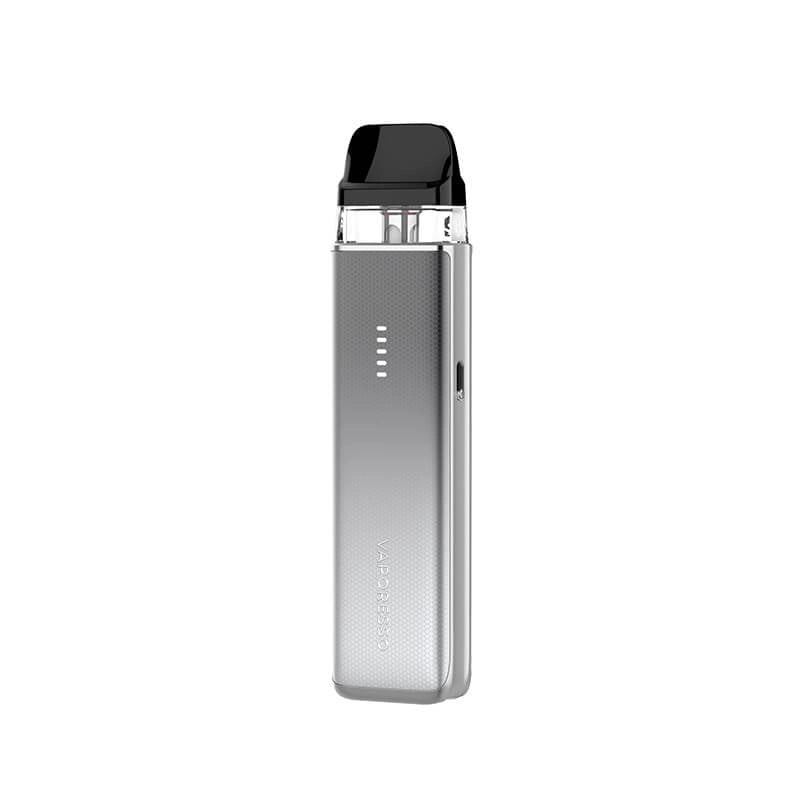 Vaporesso XROS 6 Mini Pod Vape Kit in Titanium Silver – compact refillable pod device with 1600mAh battery, adjustable airflow, and sleek aluminium design.